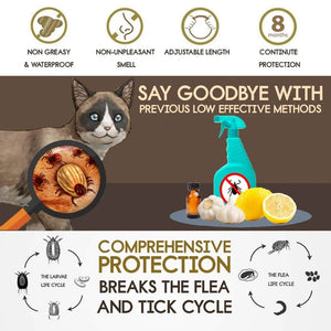 8 Month Flea & Tick Prevention Collar for Cats dog Mosquitoes Repellent Collar Insect Mosquitoes